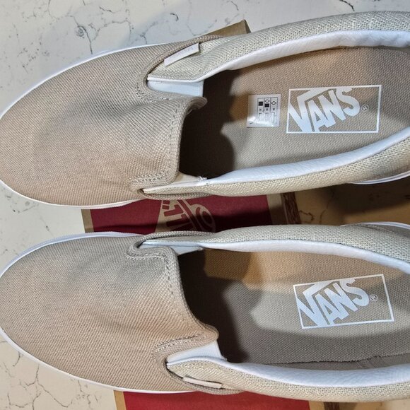 Vans Classic Slip-On Summer Linen Incense Men Unisex Casual Shoes SZ 10 NEW - Picture 6 of 14